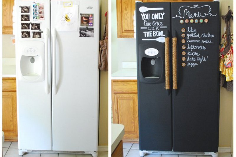 Обновления кухни на скорую руку: как оригинально украсить старый холодильник