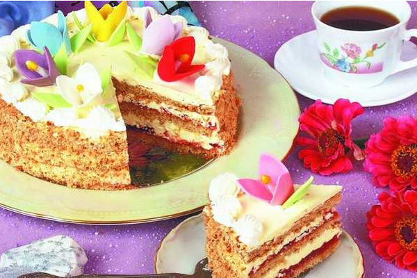 Масляный торт «С днем рождения!»
