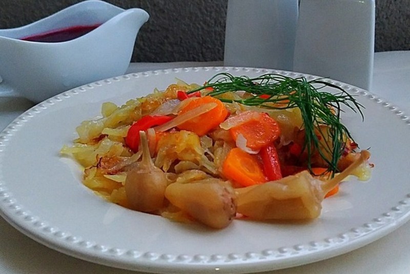 Нежный жареный картофель с овощами Нежный жареный картофель с овощами