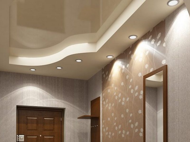 Двухуровневый потолок из гипсокартона и натяжного полотна